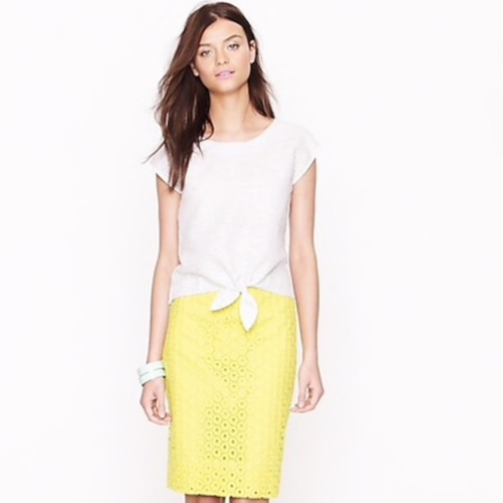 J.Crew Yellow/Green No.2 Pencil Skirt. Size 6. EUC.